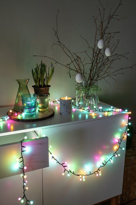 Ljusslinga Kluster 200 LED Pastell 9,4 m Konstsmide